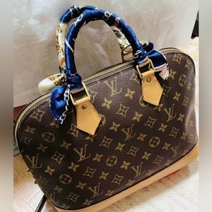 Authentic Louis Vuitton Alma Hand Bag Brown